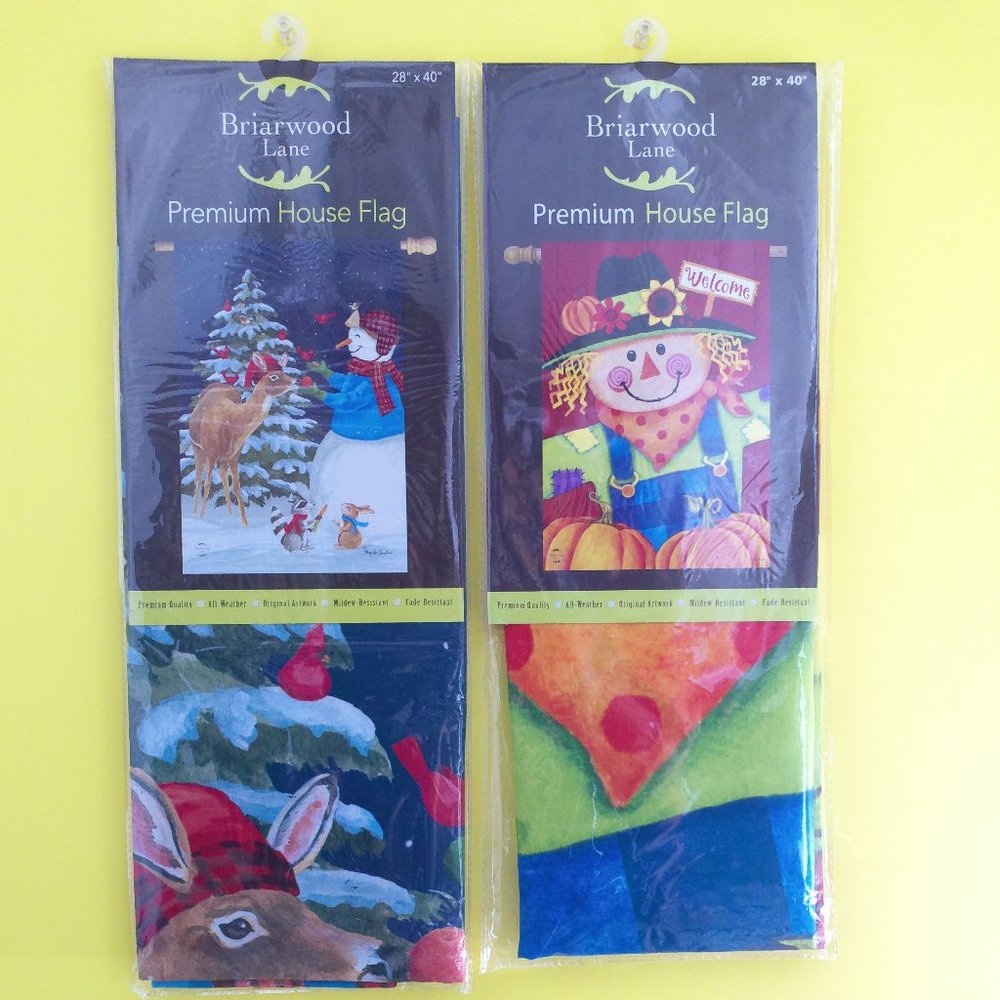 2 Pack - Autumn and Christmas (40" x 28") Outdoor House Flag